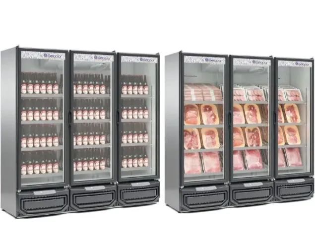 NZ. Expositor refrigerado para carnes e cervejas 3 portas 1450 litros GELOPAR