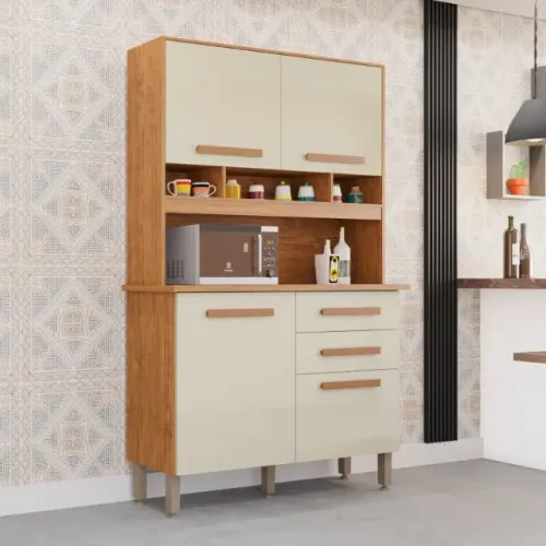 !!! FRETE GRATIS !!! Kit Cozinha Sofia 4P2G Cinamomo/Off White Imop