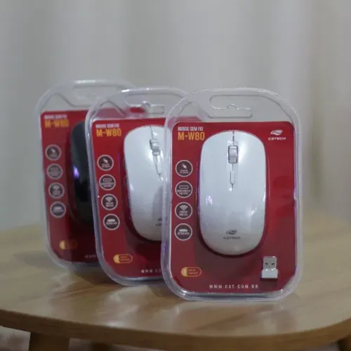 Mouse sem fio Recarregável Branco ou Preto C3Tech m-w80