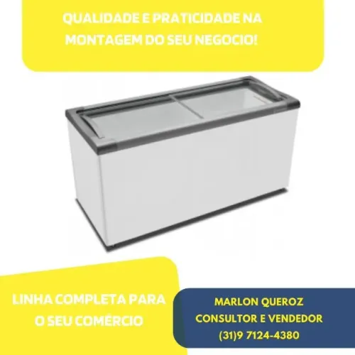 Freezer Horizontal Tampa de Vidro Metalfrio 505L 