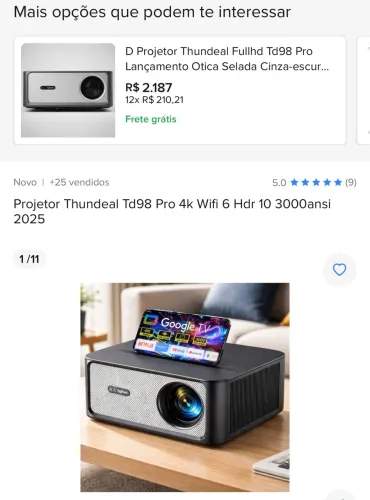 Projetor thundeql celular e whats *29
