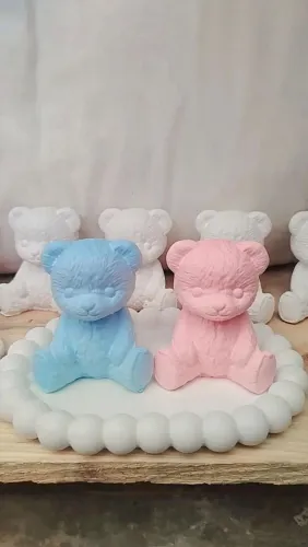 Kit 10 Lembrancinhas Ursinho Colorido para Chá de Bebê/Chá Revelação/Maternidade
