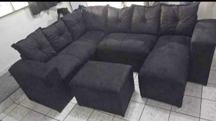 770,00 sofá canto 6 lugares com Chaise / espreguiçadeira + puff grande de brinde