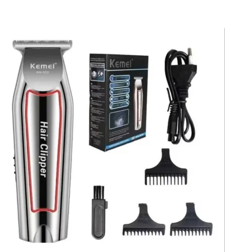 Máquina de Acabamento Kemei Profissional Recarregável Barbeiro