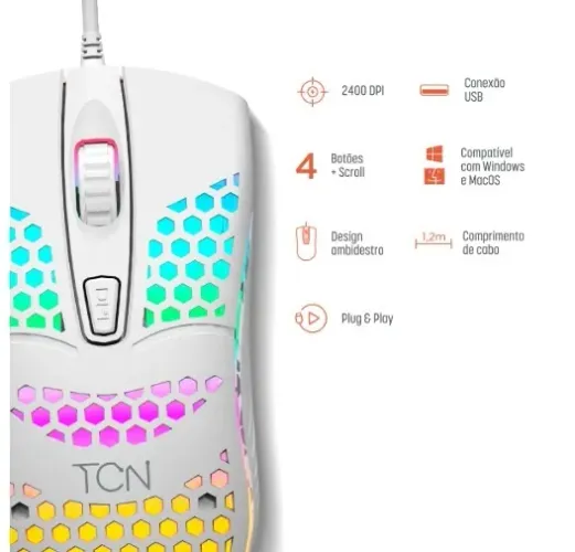Mouse Gamer color branco