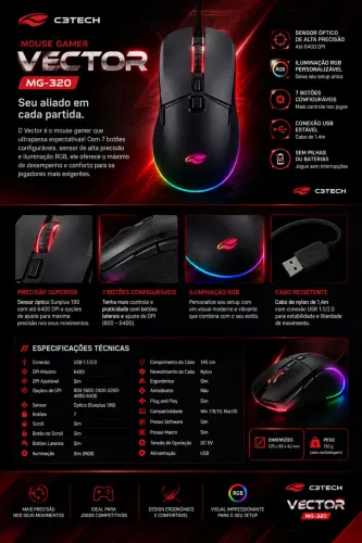 Mouse gamer vector