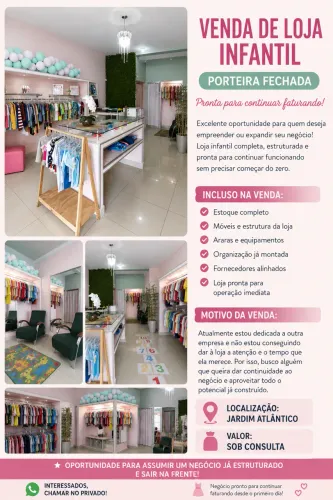 Vendo loja infantil porteira fechada 