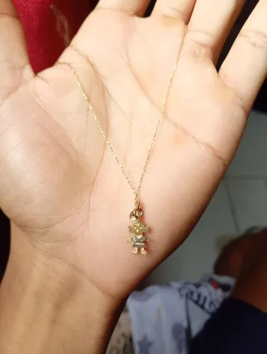 Corrente de ouro pingente ouro branco 