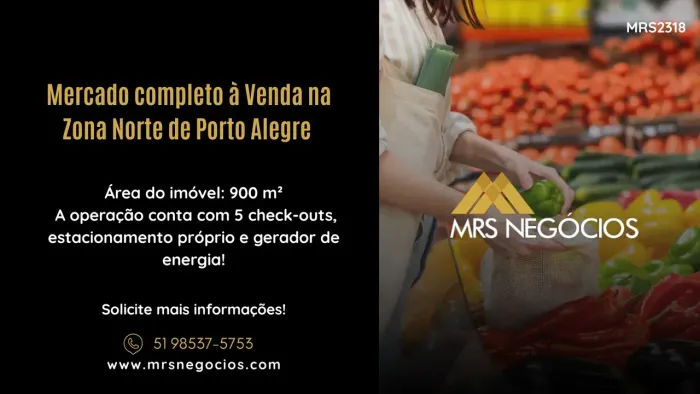 Mercado completo à Venda na Zona Norte de Porto Alegre - 900m²