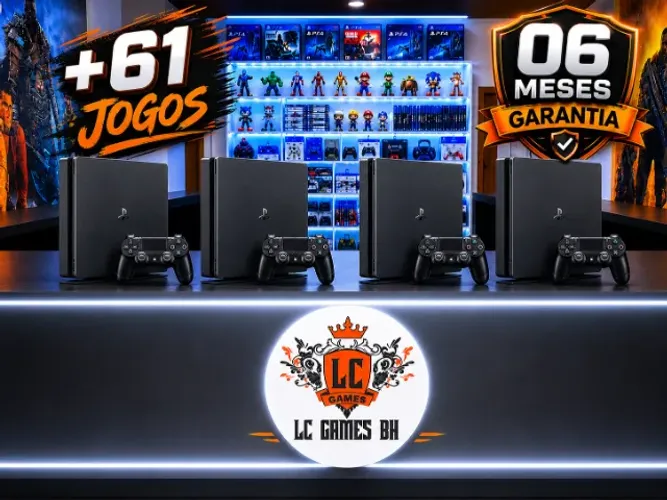 PLAYSTATION 4 SLIM 1TB COM: 71 JOGOS TOP e GARANTIA O6 MESES ( LOJA FISICA )