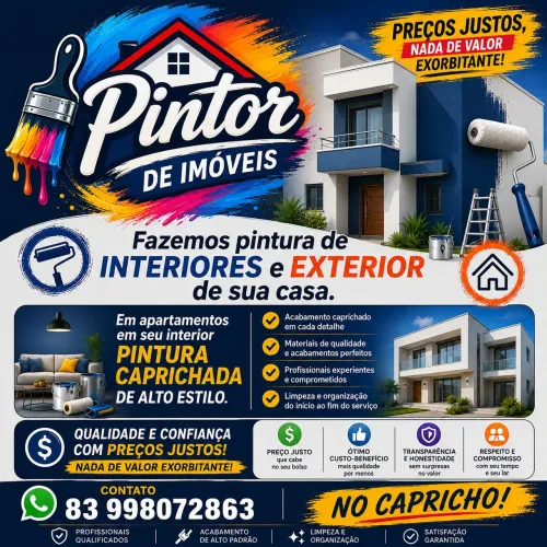 Pinturas em aptos e residências. 