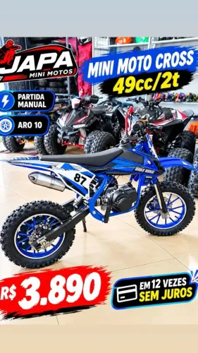 MINI MOTO CROSS 49CC/2T EM 12 VEZES SEM JUROS