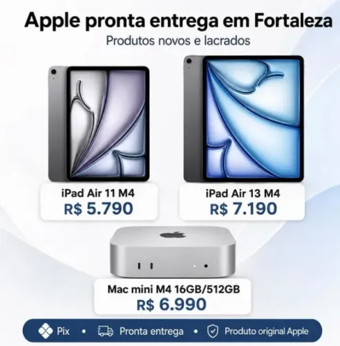 Ipad Air 11 M4, Air 13 M4 e Mac Mini M4 16Gb/512Gb Lacrado na caixa