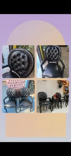 Reforma de cadeiras com capitone com tecido courissimo
