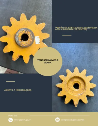 Pinhão da cremalheira (Betoneira 400L CSM Rental 12 Dentes)