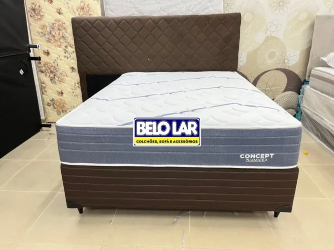 Colchão de molas ensacadas mais base box casal