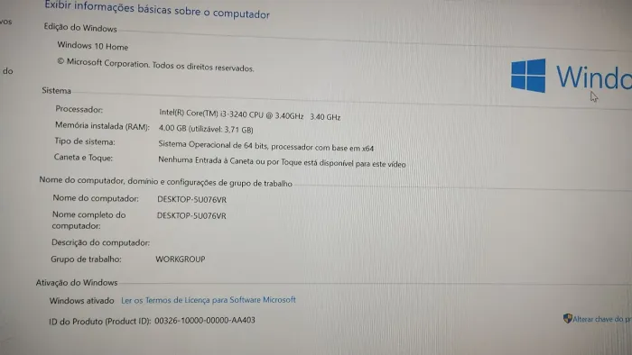 Computador CPU i3 HD de 1 TB memória 4GB