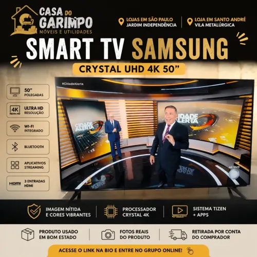 Smart TV Samsung Crystal UHD 4K 50? - Modelo UN50TU8000