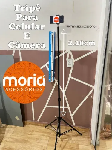  Tripé Profissional 2.10m Grande com Suporte para Celular ou Câmera 