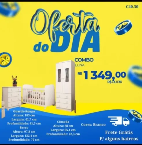 Combo quarto de bebê- Armário, berço+cômoda (Pague na entrega)
