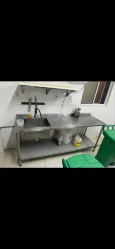 Bancada com pia inox 2M x 0,60M