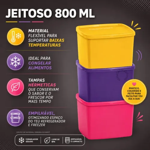 Pote Tupperware jeitoso 800mls
