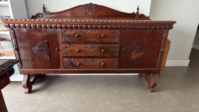 Conjunto Mesa + Aparador Madeira Maciça Antiguidade