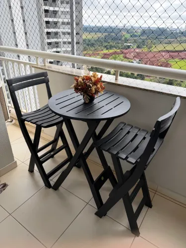 Conjunto Bistrô Dobrável - Mesa + 2 Cadeiras