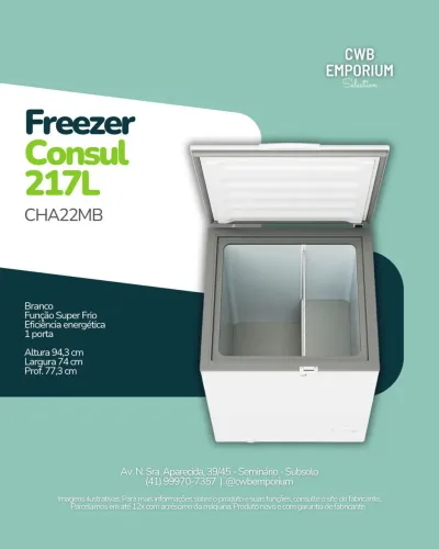 Freezer Horizontal 217 Litros Consul Branco - CHA22MB novo