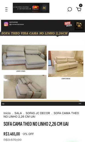 SOFÁ CAMA THEO NO LINHO