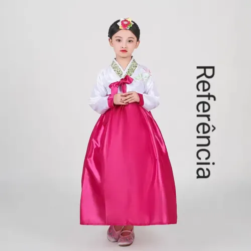 Roupa Tradicional Coreana Infantil Hanbok para Apresentações e Fotografia.