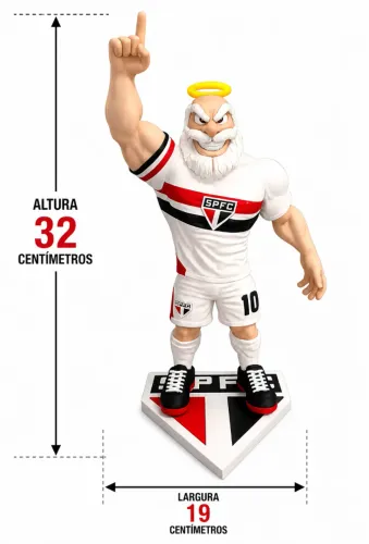 Mascote Do São Paulo Em 3d Com Chaveiro Grátis