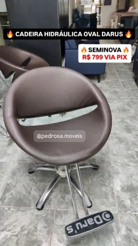 Cadeira Hidráulica Oval para Cabeleireiro Salão de Beleza