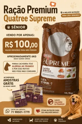 Vende-se Ração Premium Quatree - Sênior