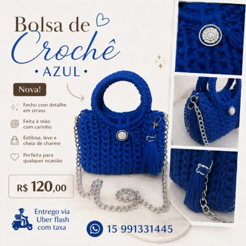 Bolsa crochê nova
