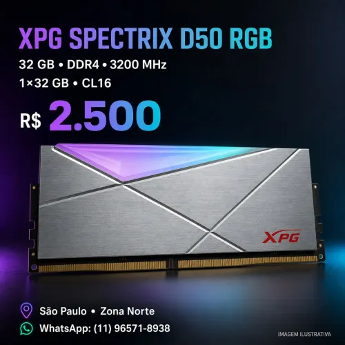 Memória RAM XPG Spectrix 32GB DDR4 3200 MHz