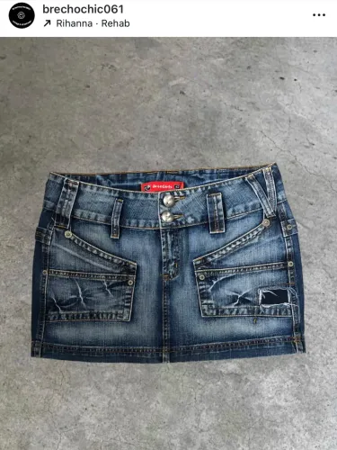 mini saia jeans y2k artegirls vintage