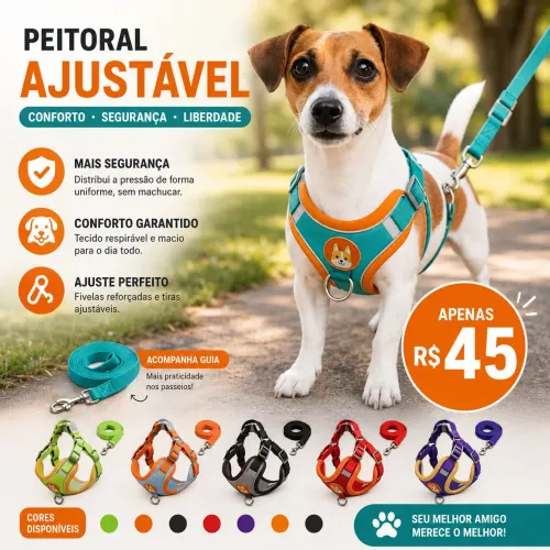 Coleira Peitoral Para cachorro