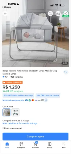 Berço mastela automático 