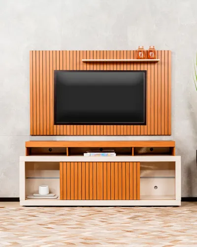 Rack + Painel Ripado para TVs até 65 Polegadas - PRODUTO NOVO