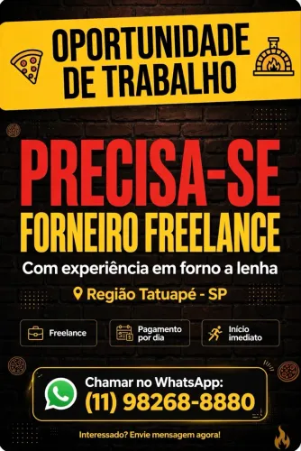 Freelance ajudante de cozinha e Forneiro 