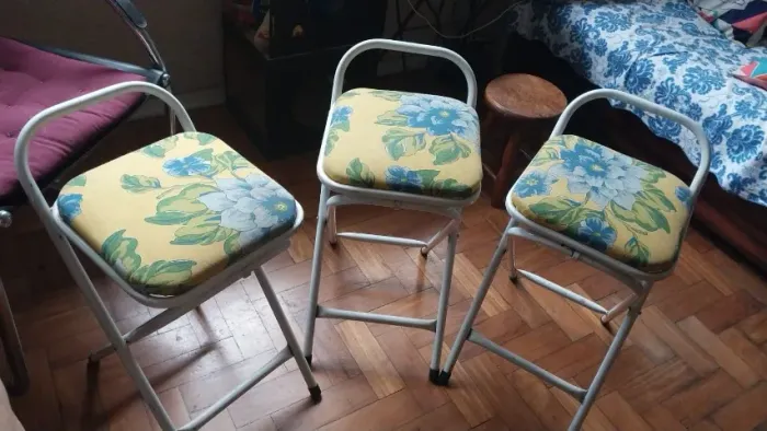 Conjunto 3 bancos de armar resistentes - banquetas ferro