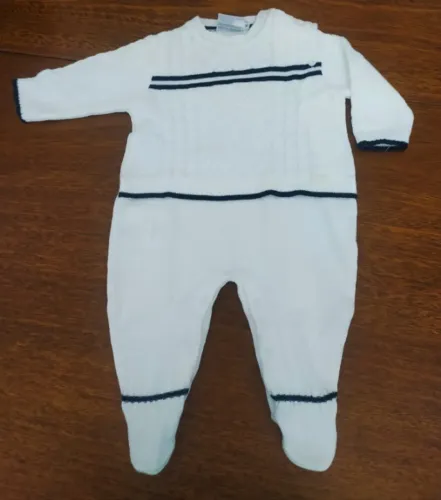 Macacão Infantil Branco Com Listras