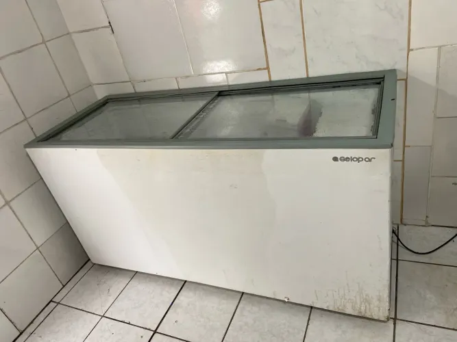 Freezer tampa de vidro gelopar