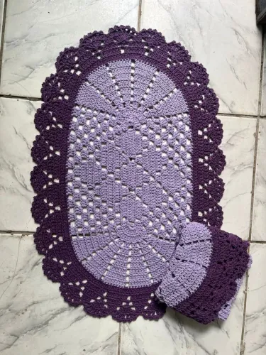 Tapete de crochê artesanal para quarto/banheiro/sala decoração moderna.