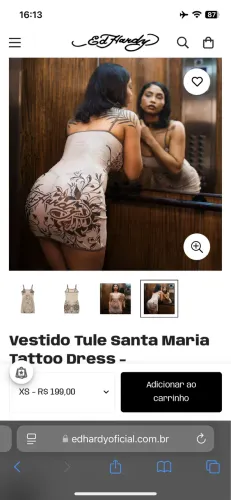 Vestido tule ed hardy novo