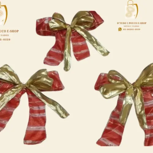 Kit 3 laços árvore de natal- guirlanda- presente/laço triplo artesanal 28x18 cm