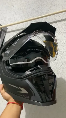 Capacete Moto Bieffe B-trail Authentic Com Óculos Interno Cor Preto Fosco com Grafite 