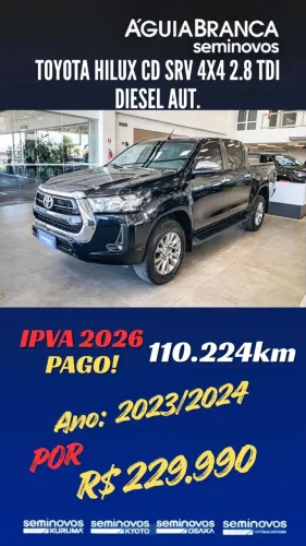 Toyota Hilux CD SRV 4X4 2.8 TDI Diesel Aut. 2024