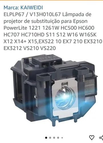 Lâmpada projetor elplp67 Epson